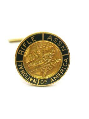 NRA Tie Tack Pin with Chain National Rifle Association vintage Necktie Holder